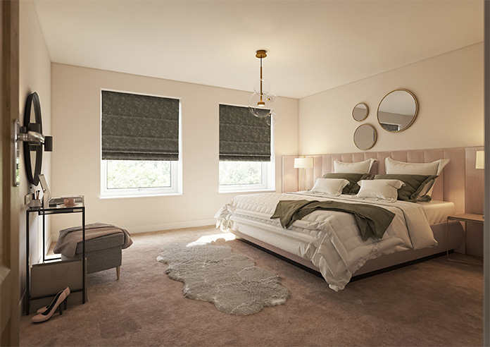 Caen Chenille, Grey - Motorised Roman Blind - Image 6